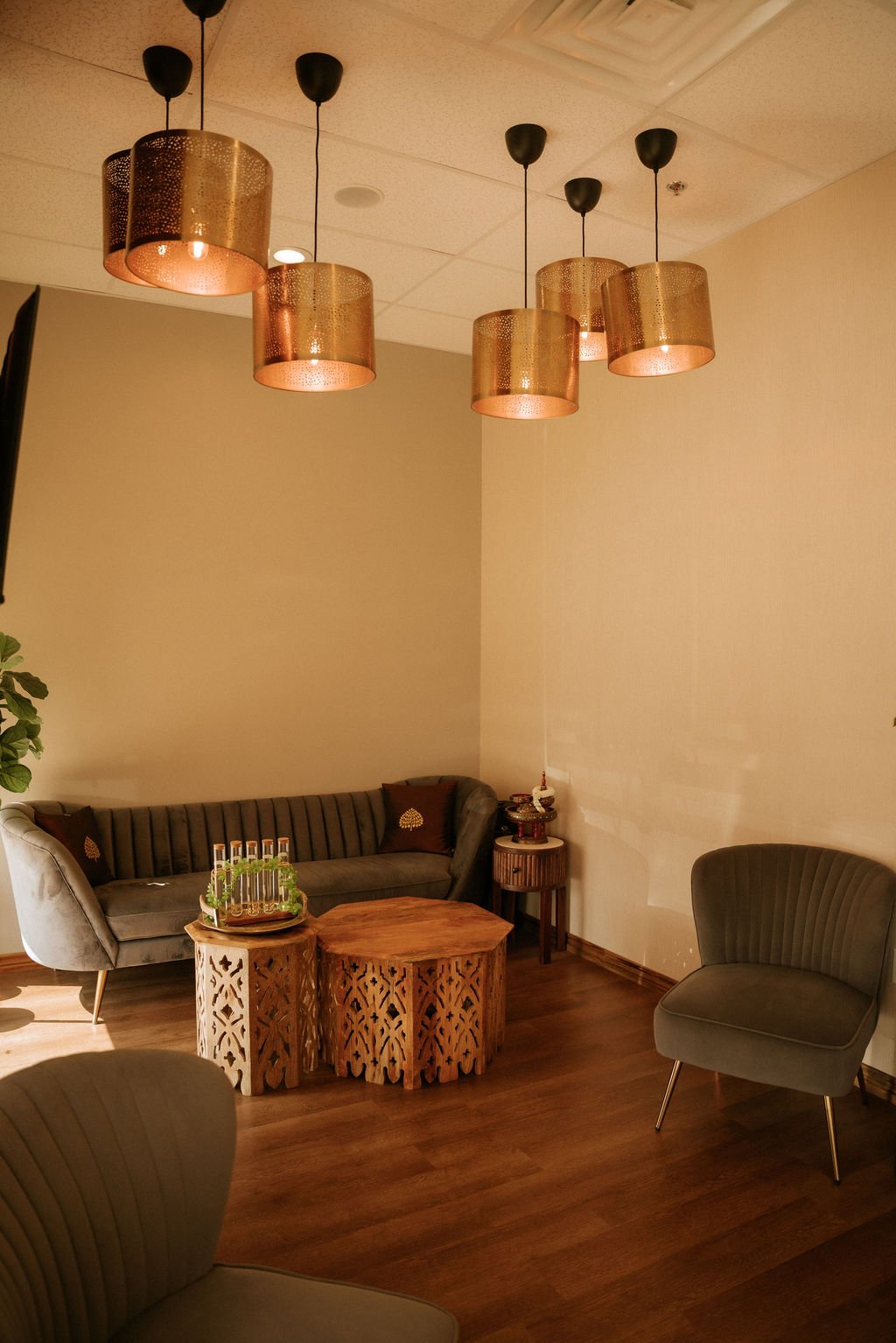 Luxury spa lounge at Siam Ivory Thai Spa in San Antonio